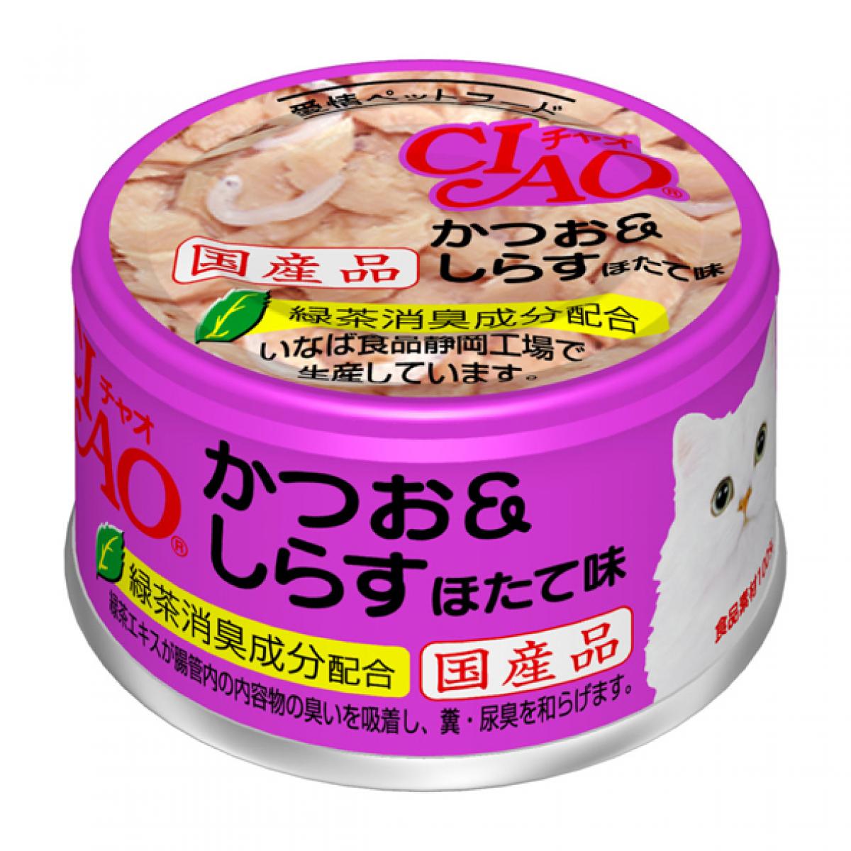 チャオ ホワイティ かつお&しらす ほたて味 85g