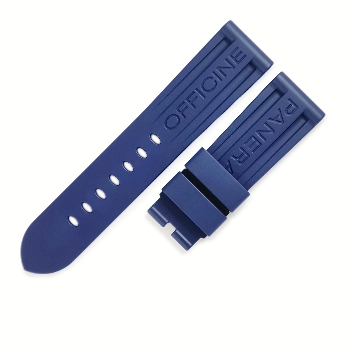 パネライ PANERAI 腕時計パーツ 純正 ルミノール用 ラバーバンド ラバー ネイビー 未使用 替え ベルト ストラップ 尾錠用 予備 交換 スペア 24ｍｍ ネイビー 紺 【中古】