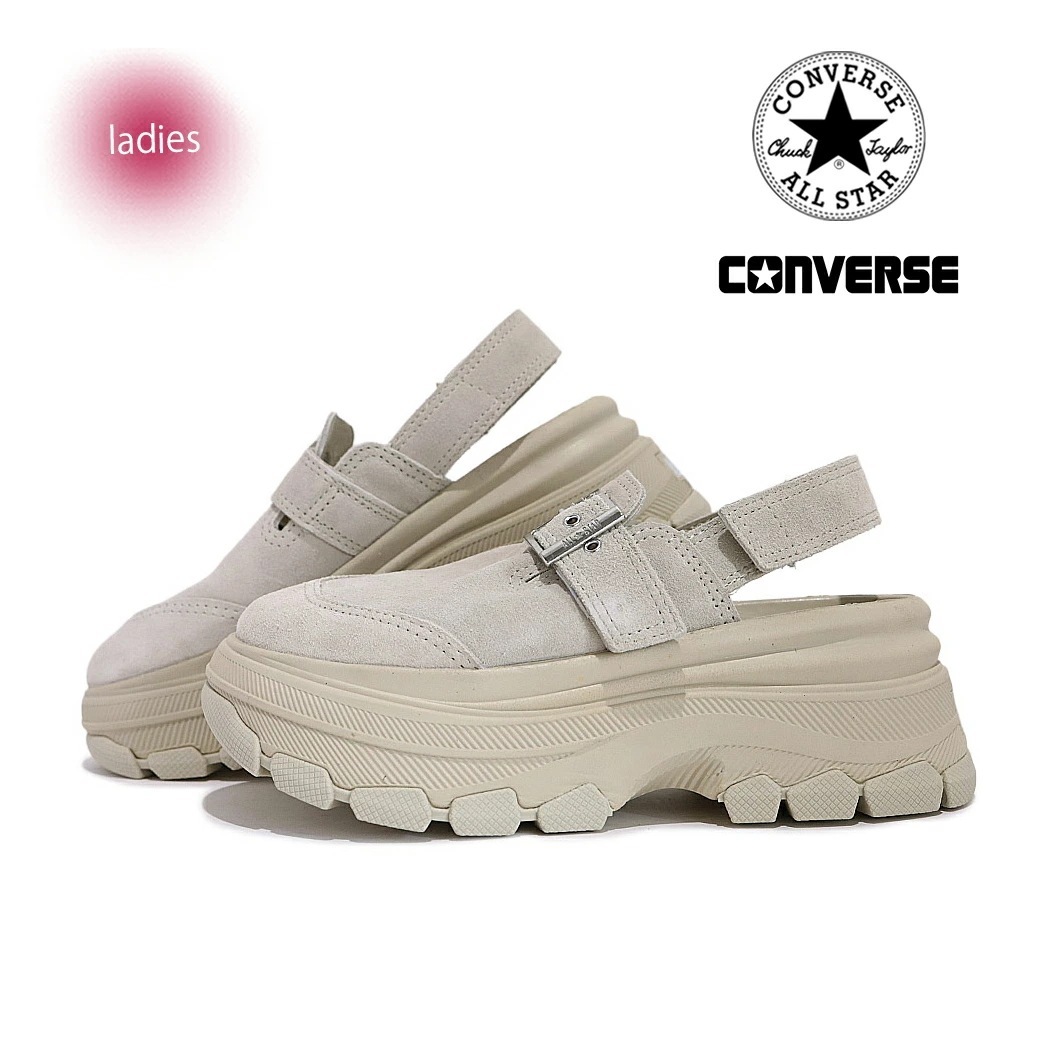 CONVERSE コンバース 厚底 サンダル オールスター トレックウエーブ クロッグ スニーカー ALL STAR TREKWAVE CLOG SANDAL STONE BEIGE ( レディース