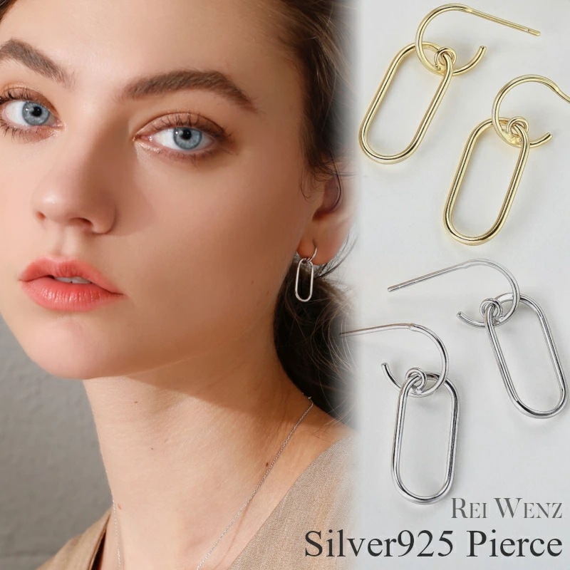 【高品質Silver925】ピアス サークル フック 大ぶり シルバー 丸 サークル イレギュラー ゴールド Silver925 レディース 女性 金属アレルギー プレゼント