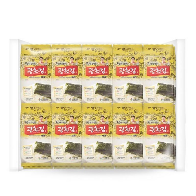 おいしい韓国海苔伝統的な味の海苔焼き海苔生海苔薄焼き海苔荏の油でコーティングより香りのよい光川海苔/