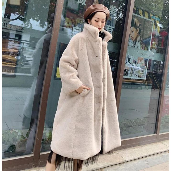ボリュームファーコート　フェイクファーもふもふ暖かいファーコートフェイクファー春冬服カジュアル　暖かいフェイクファーレディース　ロング丈　もこもこ