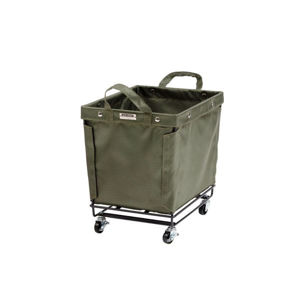 バスケット ワゴン サイドワゴン 約幅33cm グリーン キャスター付き スチール ポリエステル リビング インテリア雑貨 組立品