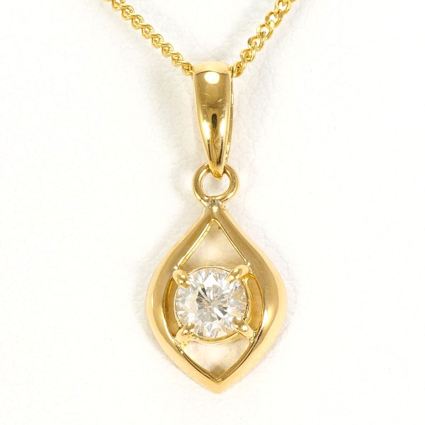 K18 18金 YG イエローゴールド ネックレス ダイヤ 0.29 鑑別書 ジュエリー 中古