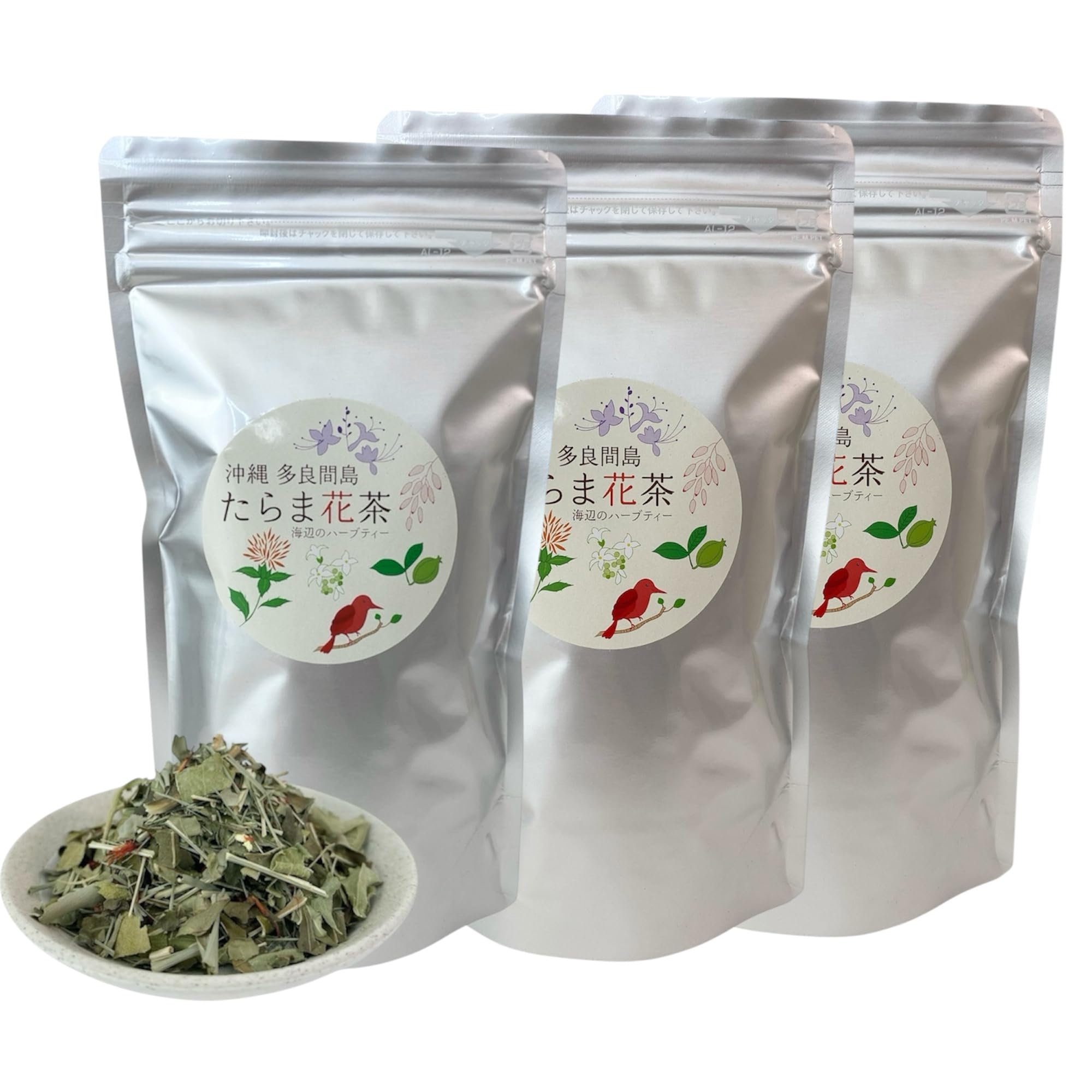 【たらま花（紅花）茶】沖縄健康茶ブレンド 月桃 モリンガ ウコン 長命草 紅花 ノニ グアバ くみすくちん レモングラスノンカフェイン 農薬・化学肥料不使用宮古郡多良間島特産 (リーフ 35g×