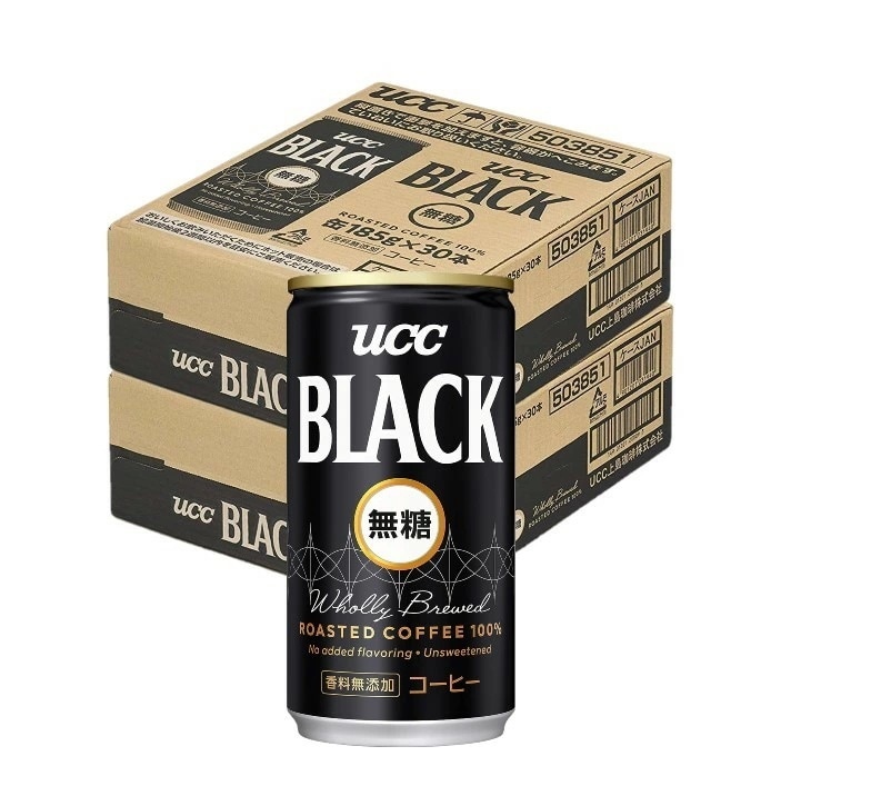 【送料無料】UCC 上島珈琲 ブラック無糖 缶 185ml2ケース/60本