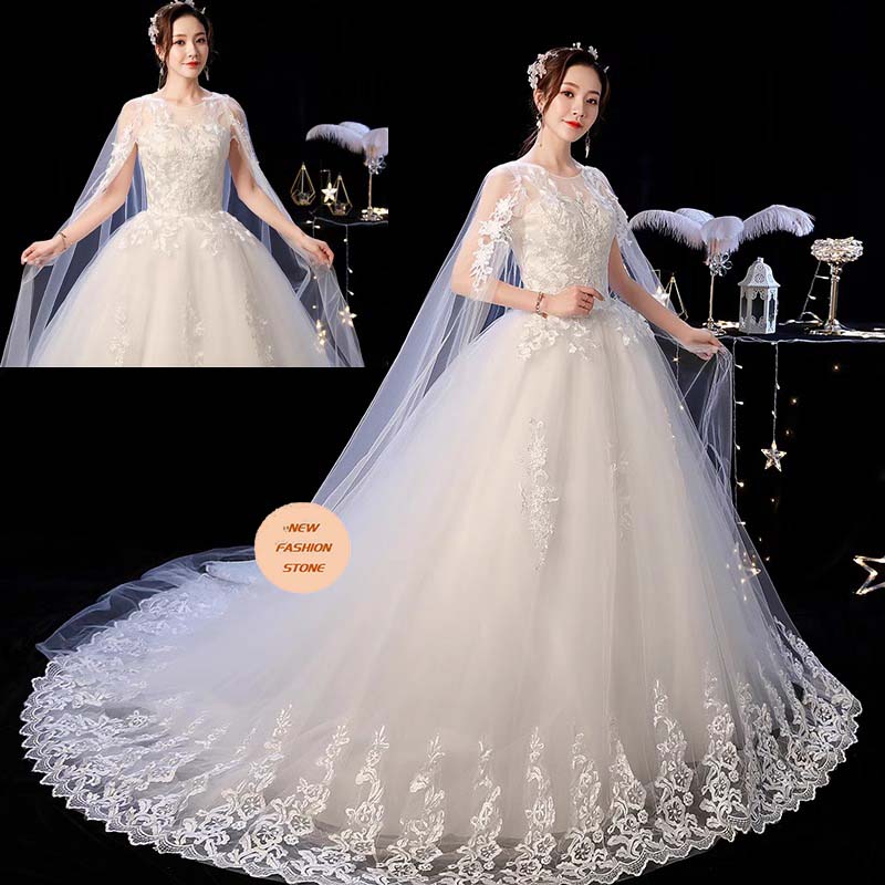 ウエディングドレスの新型モップ韓国版ワンショルダーウェディングドレス