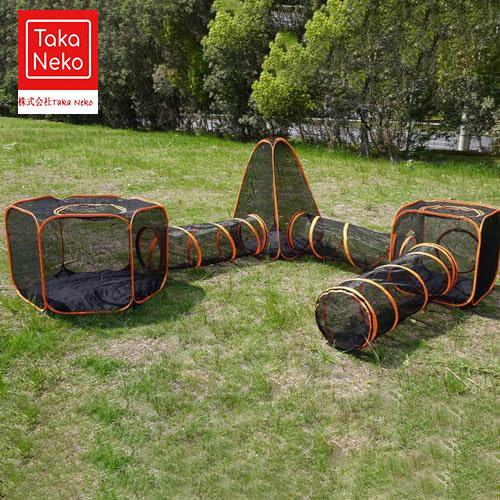 屋外猫トンネル大型猫トンネル6-in-1屋外猫囲い猫トンネル屋内猫用大型ペットDIY複数の方法でペットプレイハウスプレイテント 猫と小動物用