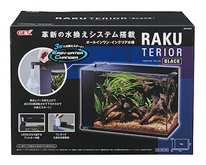 ジェックス GEX AQUARIUM ラクテリア ガラス 水換え簡単水槽 サカナ フィルター・LED付き W34×D17.5×H24cmブラック