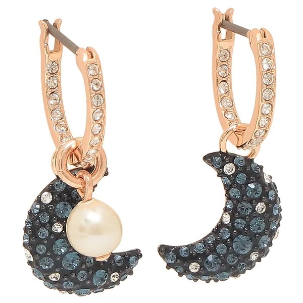 ピアス 月 ネイビー シルバー レディース 5671569