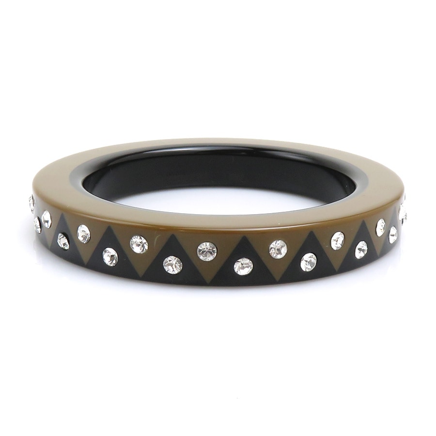 ルイ ヴィトン LOUIS VUITTON バングル プラスチック/ラインストーン ブラック×ブラウン レディース r10527a