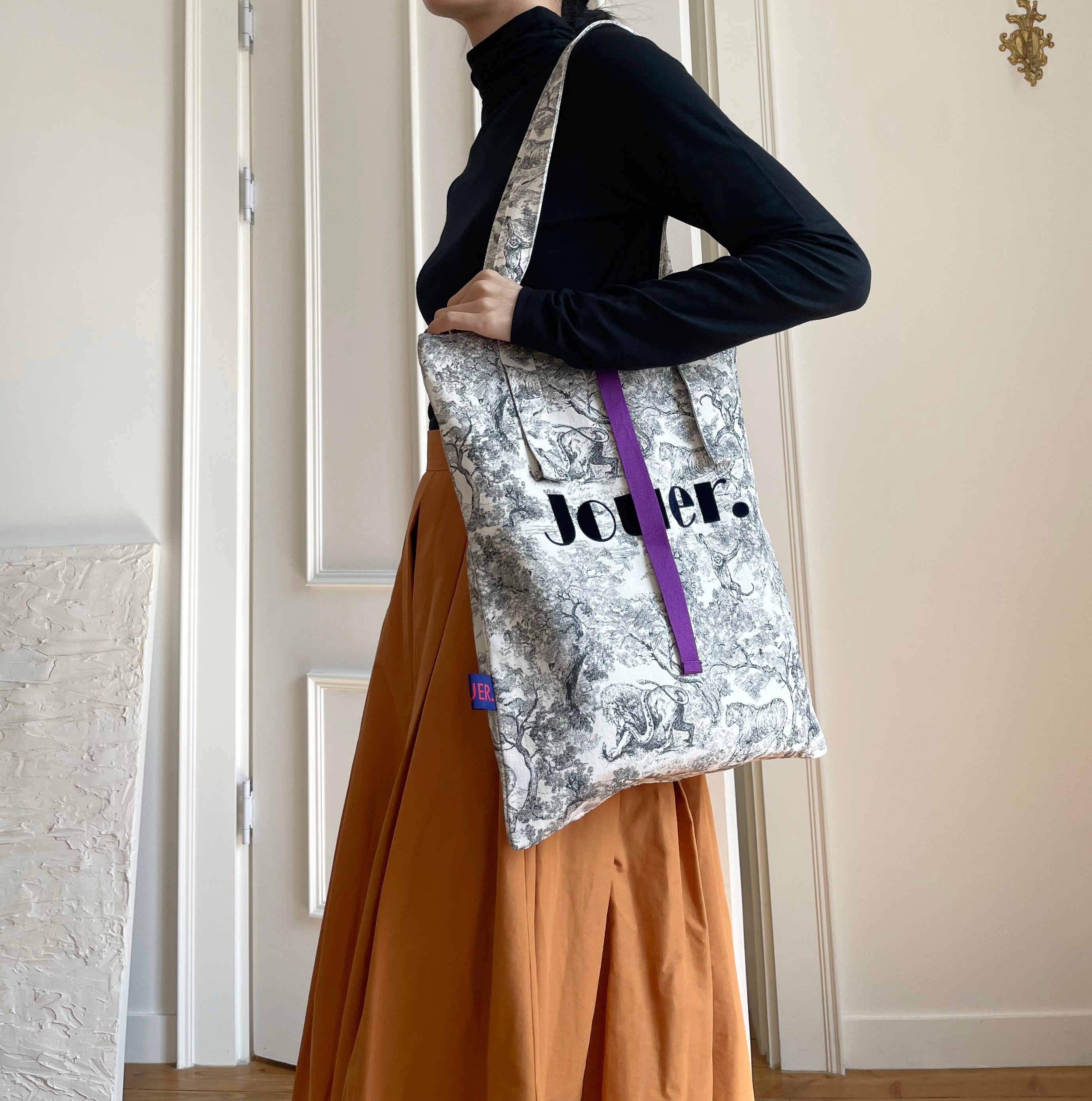 Toile basic bag . black/blue