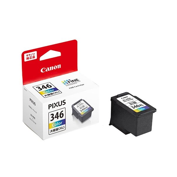 （まとめ）キヤノン FINEカートリッジBC-346XL 3色カラー(大容量) 2160C001 1個 (×2セット)