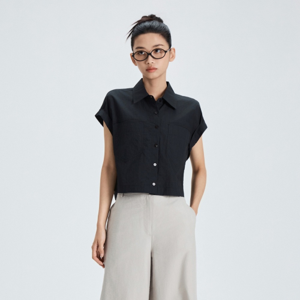 MIXXO クロップドコットンショートスリーブシャツ_ミワフ724B