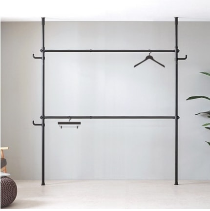 ナンバーワンワイド2段ハンガー 収納ワイドハンガードレスルーム広さ調節