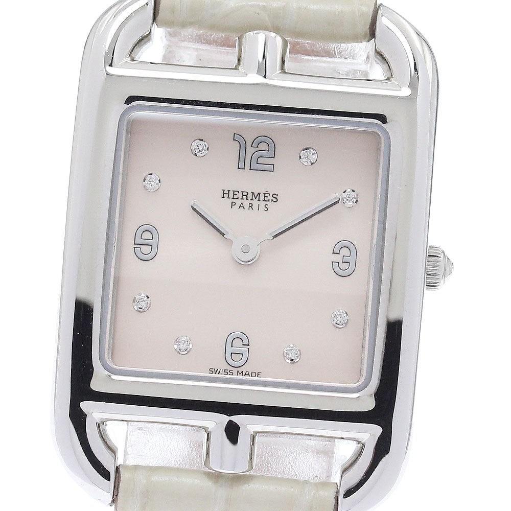 エルメス HERMES CC1.210c ケープコッド 8Pダイヤ クォーツ レディース 良品 内箱・保証書付き_951696【中古】