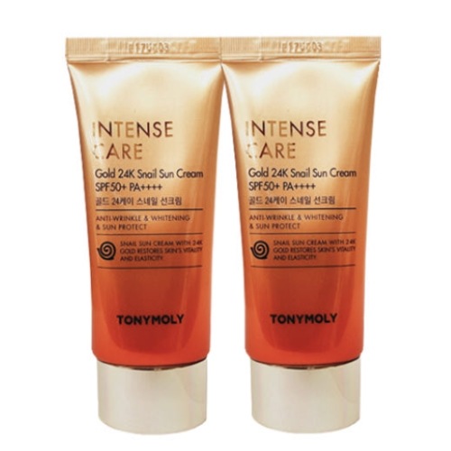 [韓国人気1+1] インテンスケアゴールド 24K スネイル日焼け止め 50ml+50ml UVカット トーンアップ シワ 水分 しっとり サンケア 韓国コスメ