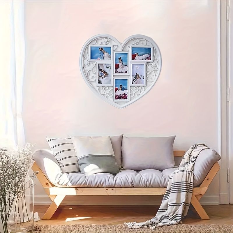 壁掛けフォトフレーム 樹脂 エレガント 華やか ヴィンテージ 家族 結婚式 カップル プレゼント 6枚セット可能 ホワイト ブロンズty548