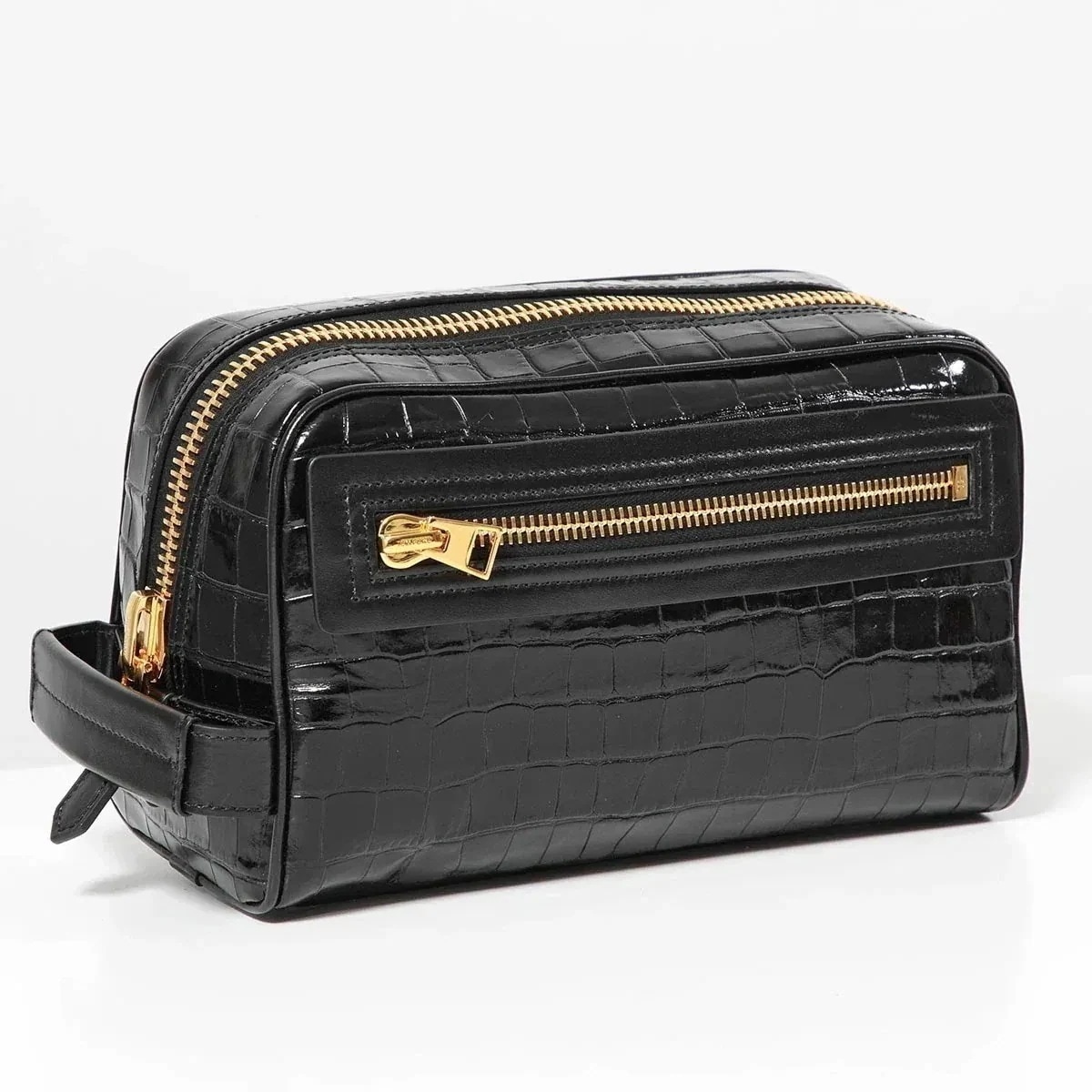 TOM FORD トムフォード クラッチバッグ Y0301 LCL403G メンズ レザー クロコダイル型押し ハンドル付き セカンドバッグ ポーチ 鞄 1N0