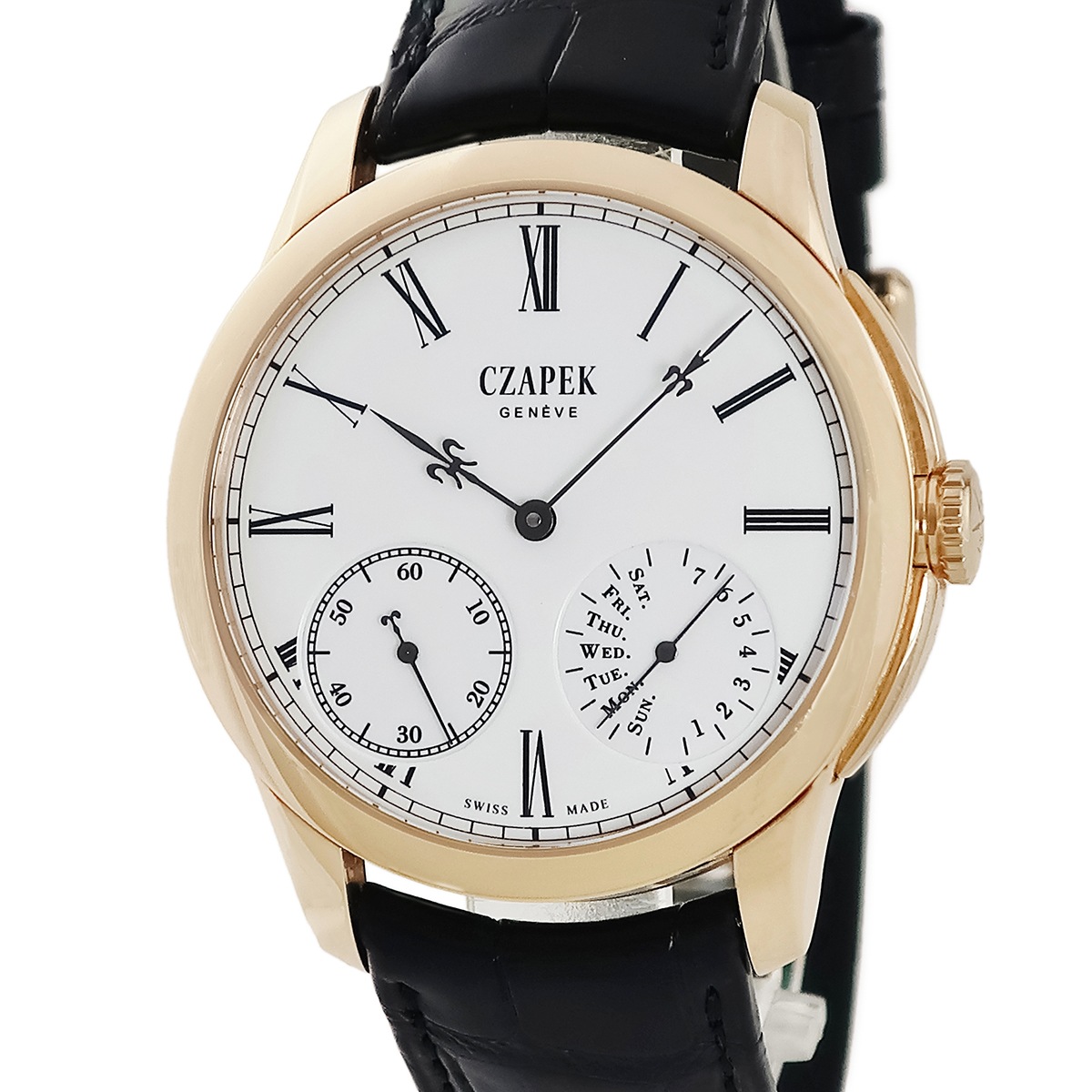 ケ デ ベルク No.33bis ルネッサンス No.33bis 手巻き メンズ K18RG無垢 白 スモセコ 曜日表示 限定 希少 3年保証