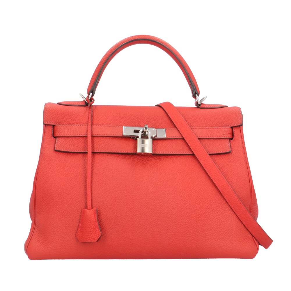 エルメス ケリー32 ショルダーバッグ トゴ レッド HERMES 中古
