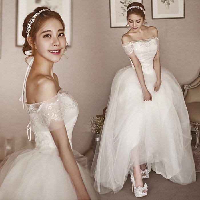 上品 ウエディングドレス 半袖 二次会 ウェディングドレス 安い 夏 結婚式 プリンセス エンパイア 花嫁 ドレス 披露宴 ロングドレス ブライダル 大きいサイズ 10,460円