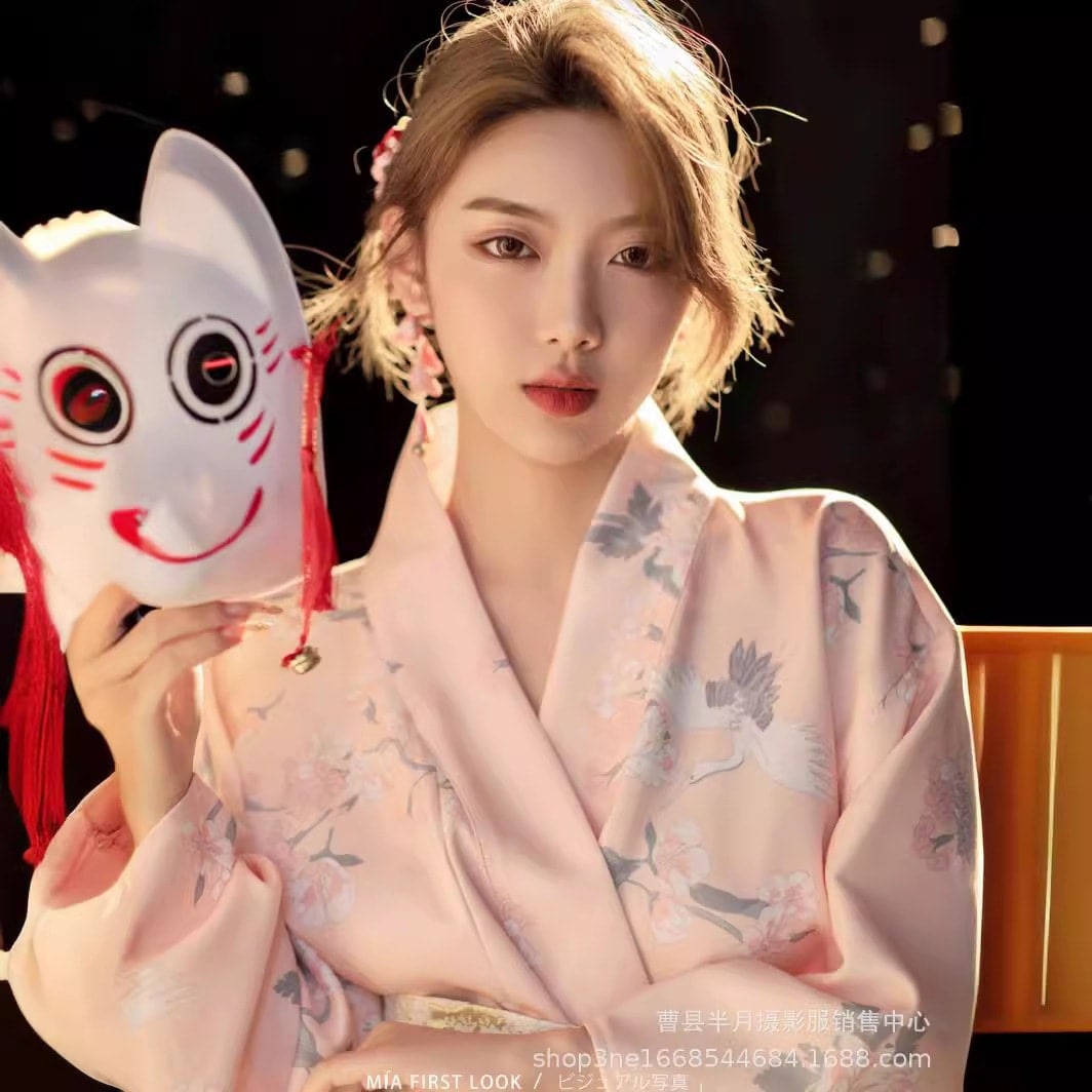 浴衣 日本伝統着物浴衣女性浴衣日系ドレス 衣装花火大会 新しいコスム女性フォーマルウェア日本の伝統的なかわいい神少女修正着物