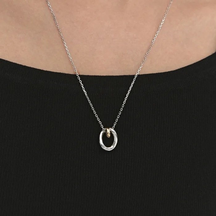 Etreve Silver (C) Note Doubling Necklace アクセサリー ピアス ブレスレット レディースファッション 韓国 コスメ 芸能人着用