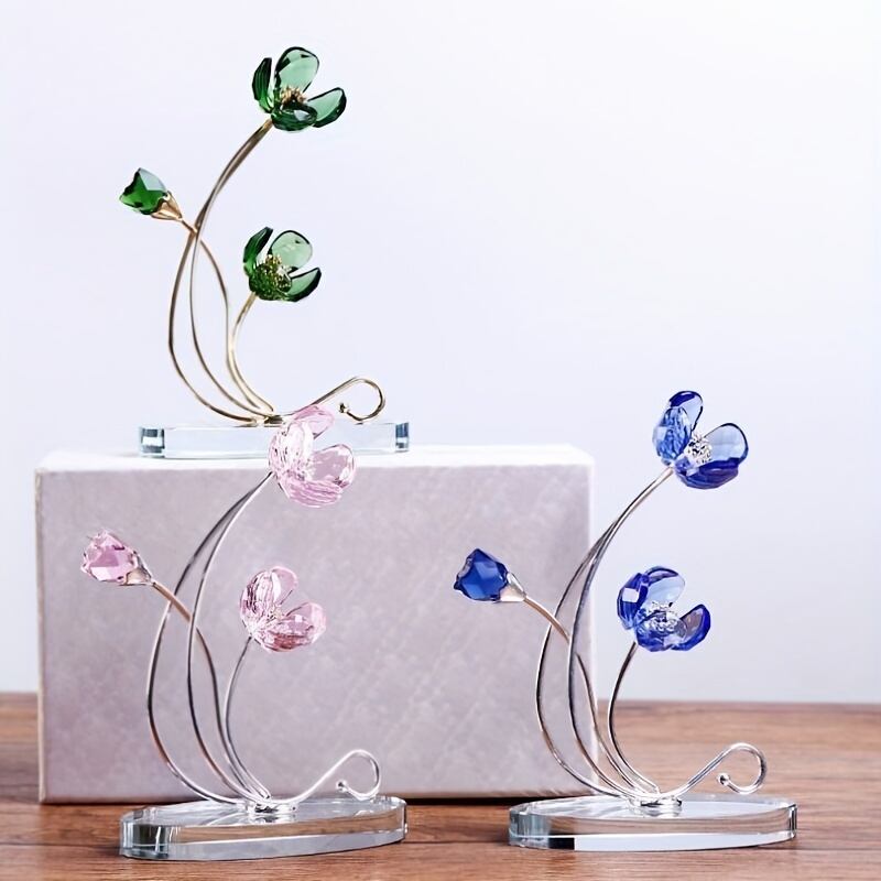 オブジェ クローバー クリスタル調 ガラス 置物 オーナメント おしゃれ かわいい インテリア 装飾品 ギフト プレゼント ピンク ブルー 4-7 8,415円