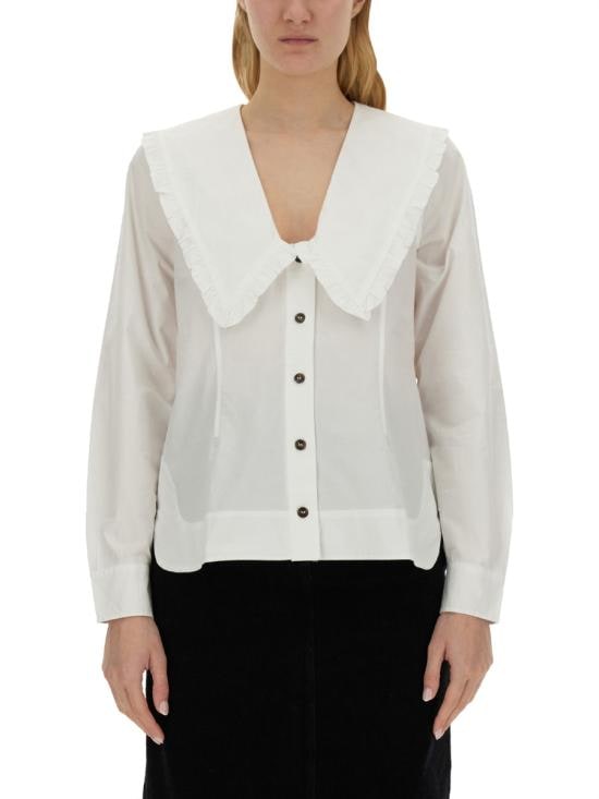 GANNI Women Shirts F5778 151 WHITE