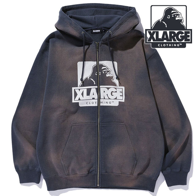 ディスチャージプリンテッドOG ジップフーデッドスウェットシャツ [101253012005] メンズ トップス プルオーバーパーカー NAVY 正規取扱店 11,704円