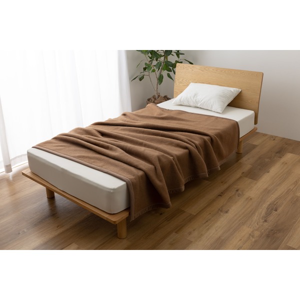 NIKKExNiceday キャメル100%（毛羽部分） 毛布 セミダブル ブラウン