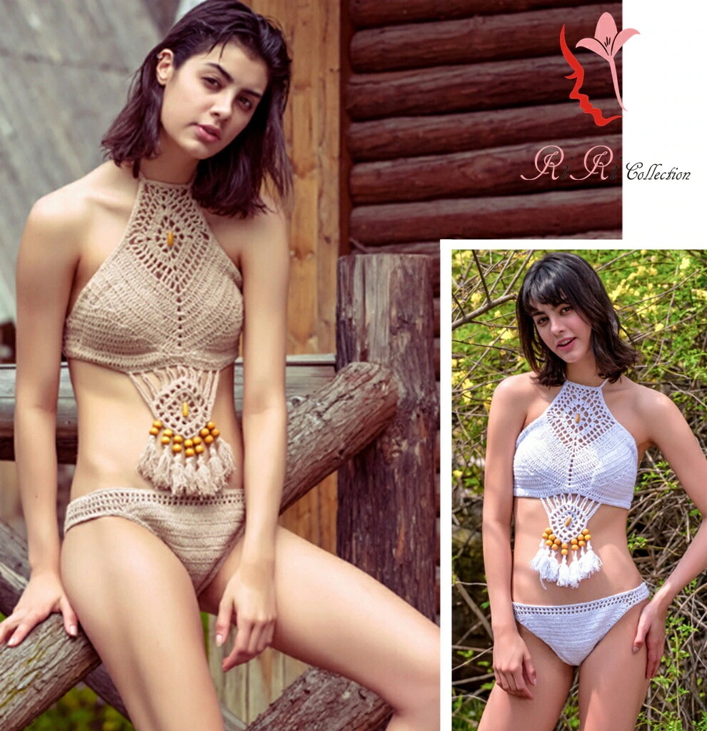 039011 セクシービキニ かき編み ハンドメイド 素材にこだわった一着オシャレ ニット 水着 ブラジリアン レディース水着 ビキニ 海 旅行 新婚旅行 温泉 海外 リゾット セレブ