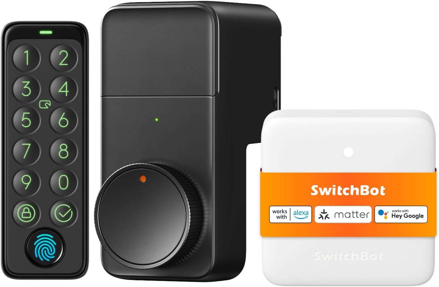 【セット買い】SwitchBot ハブミニ(Matter対応) スマートロックプロ 指紋認証パッド - スマートリモコン Alexa対応 スマートホーム スイッチボット 赤外線家電を管理 遠隔操作 オ