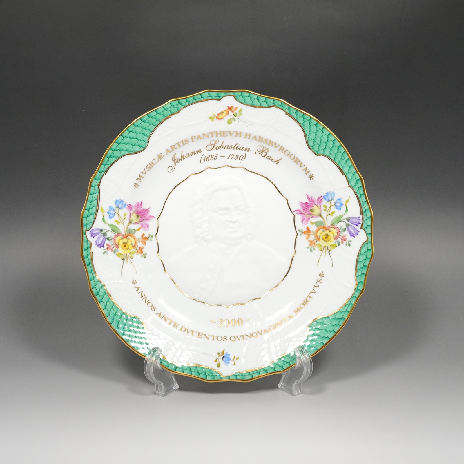 ハプスブルクの音楽家 バッハ 2000年イヤープレート 8303 TF 置物 オブジェ _ 中古品 A+ランク