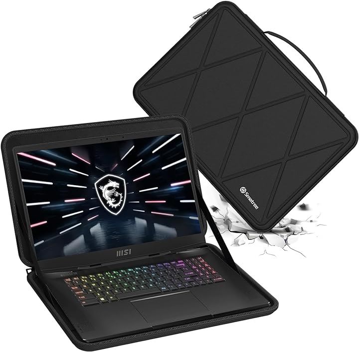 硬質EVA保護スリーブケース 17.3インチ MSI Stealth GS77MSI StudioMSI GP78( Black, For MSI 17.3インチ（M129-2))