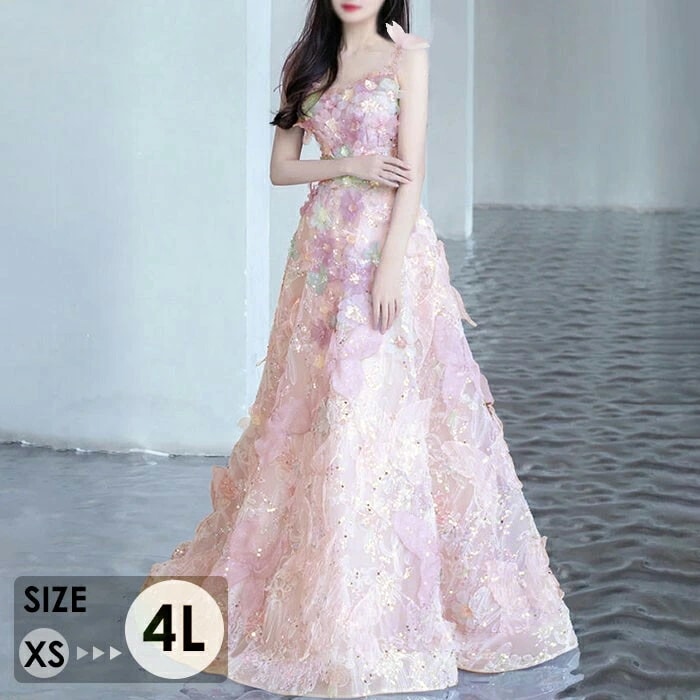 ドレス 大人 ゆめかわ ワンピース ピアノ 発表会 キャミソール ロングドレス 大きいサイズ 小さいサイズ 演奏会 結婚式 母親 大人 レディース ロング丈 披露宴 ピアノ発表会 韓国 イブニングドレ