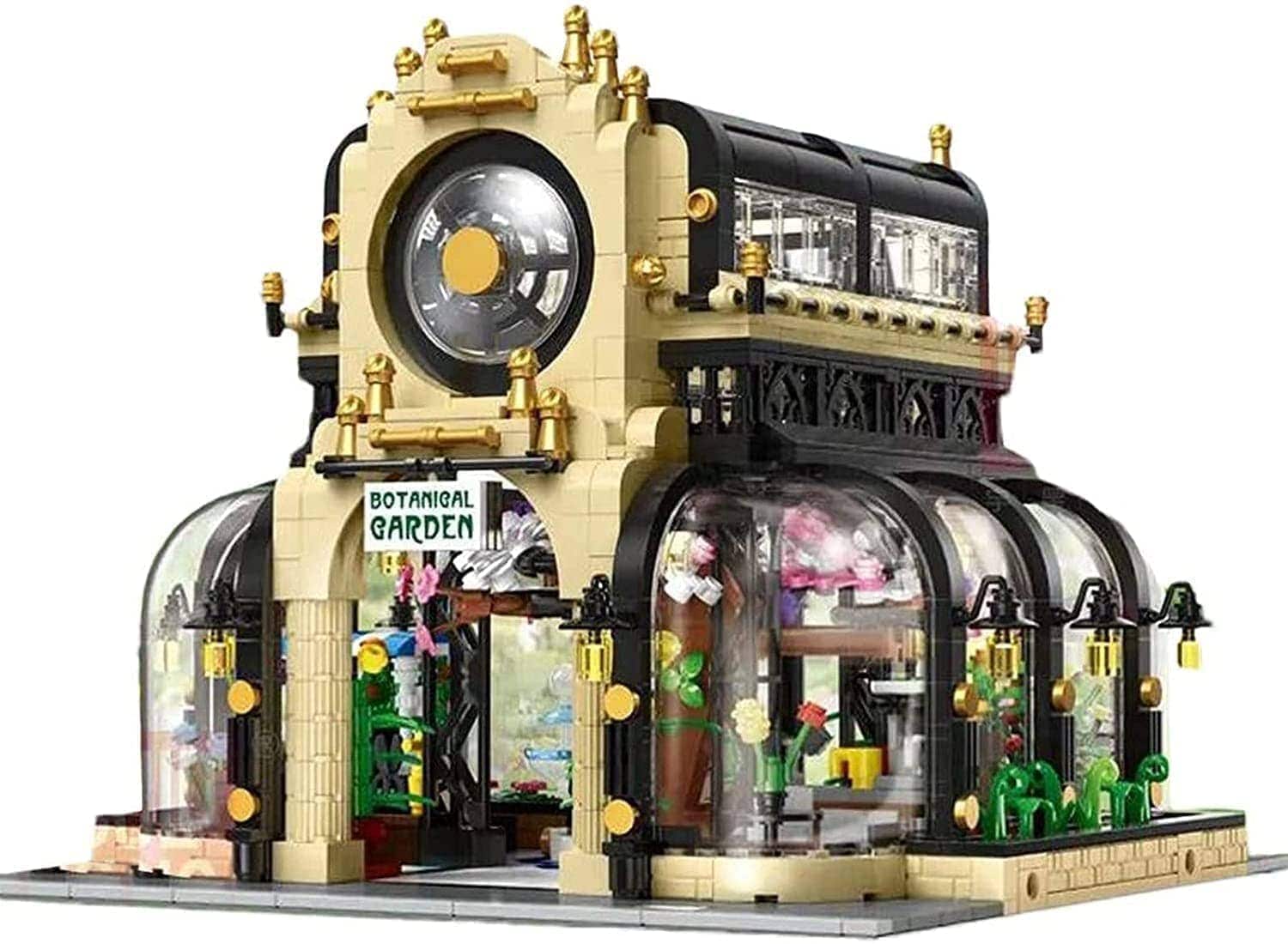 家のビルディングブロックキット照明付きの植物園家の建築ビルディングブロック2147端子台モジュラービルディングレゴと互換性があります,25*25*21cm