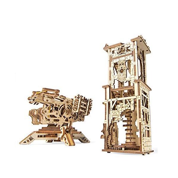 Handmade story 3D Laser Cut Wooden Puzzle，Wooden 3D Puzzle Gun tower，Jigsaw Construction Set DIY Wat