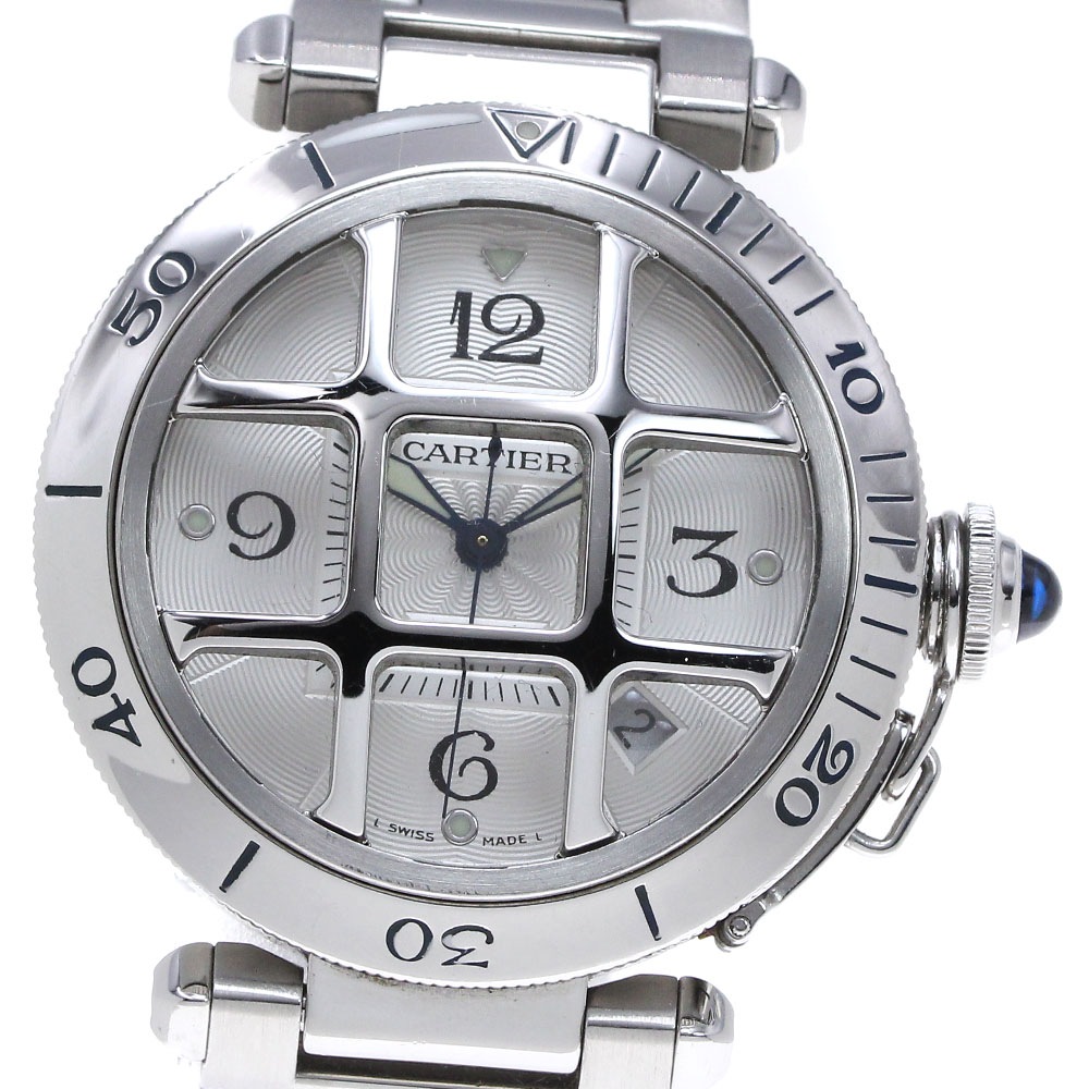 カルティエ CARTIER W31059H3 パシャグリッド デイト 裏スケルトン 自動巻き メンズ _846899【中古】