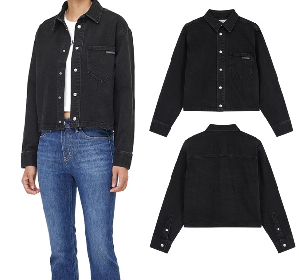 Crop Dad Black Jeans Denim Shirt (J225485) 16,045円