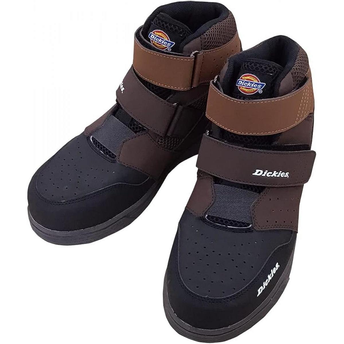 Dickies ディッキーズ セーフティースニーカー Wマジック 26cm ブラウン D-3313 鋼鉄先芯 耐油底 安全靴 作業靴 セーフティーシューズ