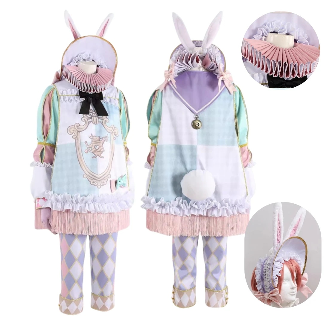 ツイステ 薔薇の王国のホワイトラビット・フェス 　ウサギ耳帽子付　Epel Felmier * twst 　コスプレ衣装　イベント　仮装　ハロウィン　　イベント　可愛い