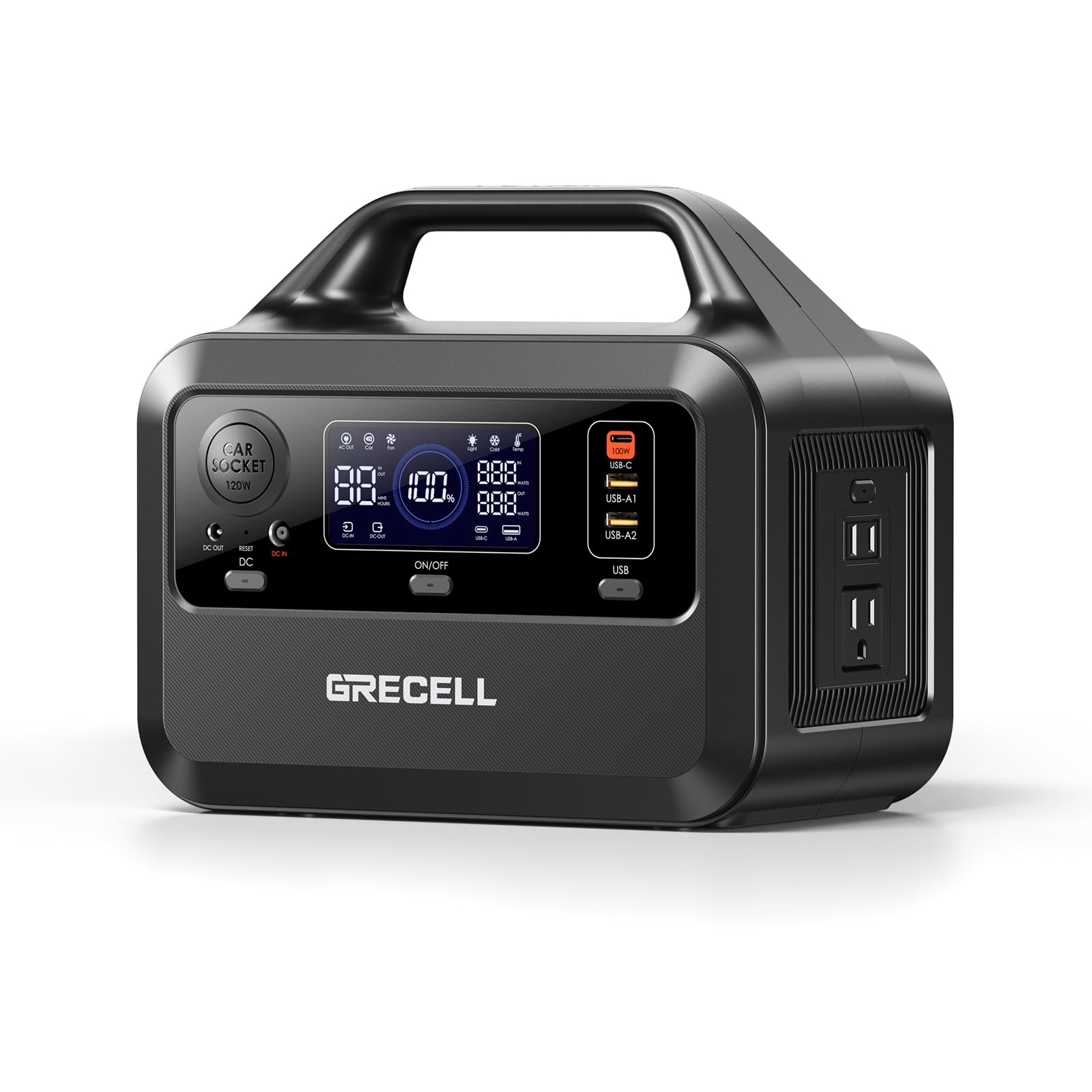 GRECELL ポータブル電源 230Wh 1.5時間で満充電可能 家庭用蓄電池 小型軽量 純正弦波AC(300W 瞬間最大600W) USB-C PD100W出力 急速充電 DC/USB出力 充電方