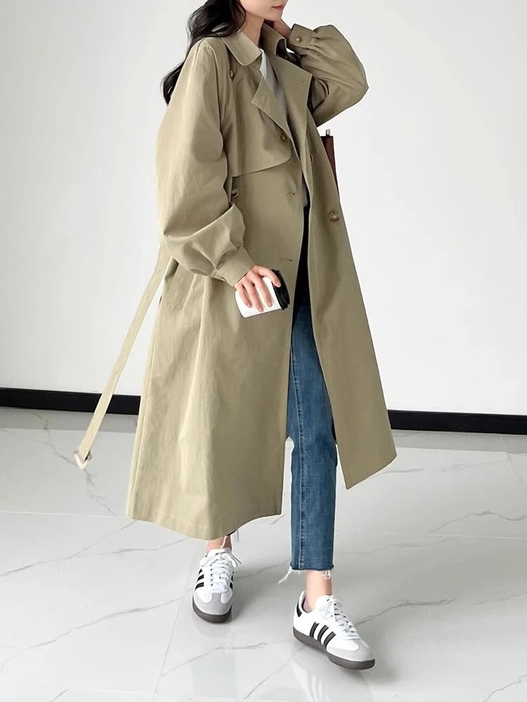 百掛け 大きいサイズ 通勤 アウター ゆったり 秋ジャケット トレンチコート 着痩せ 体型カバー大人 日系 レディース韓国ファッション ロングコート 秋新作