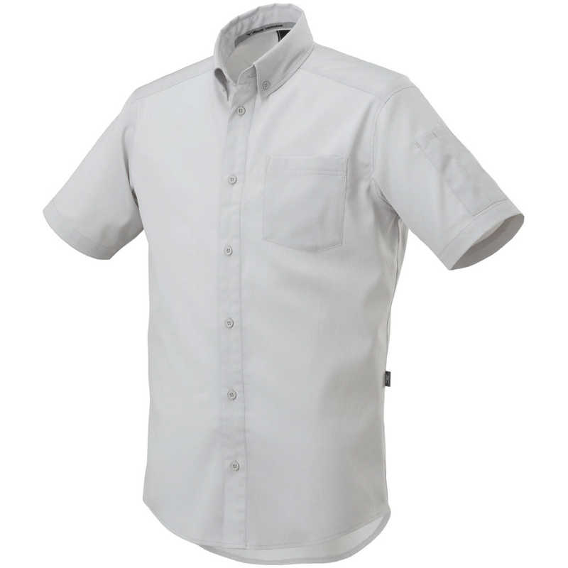 ミズノ　布帛ワークシャツ(半袖/制電素材)［ユニセックス］ 3XL-8 04：ライトグレー　F2JC158004