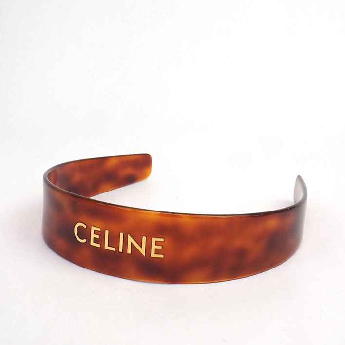 セリーヌ CELINEロゴ べっ甲モチーフ カチューシャ プラスチック/樹脂 【ヘアアクセサリー】