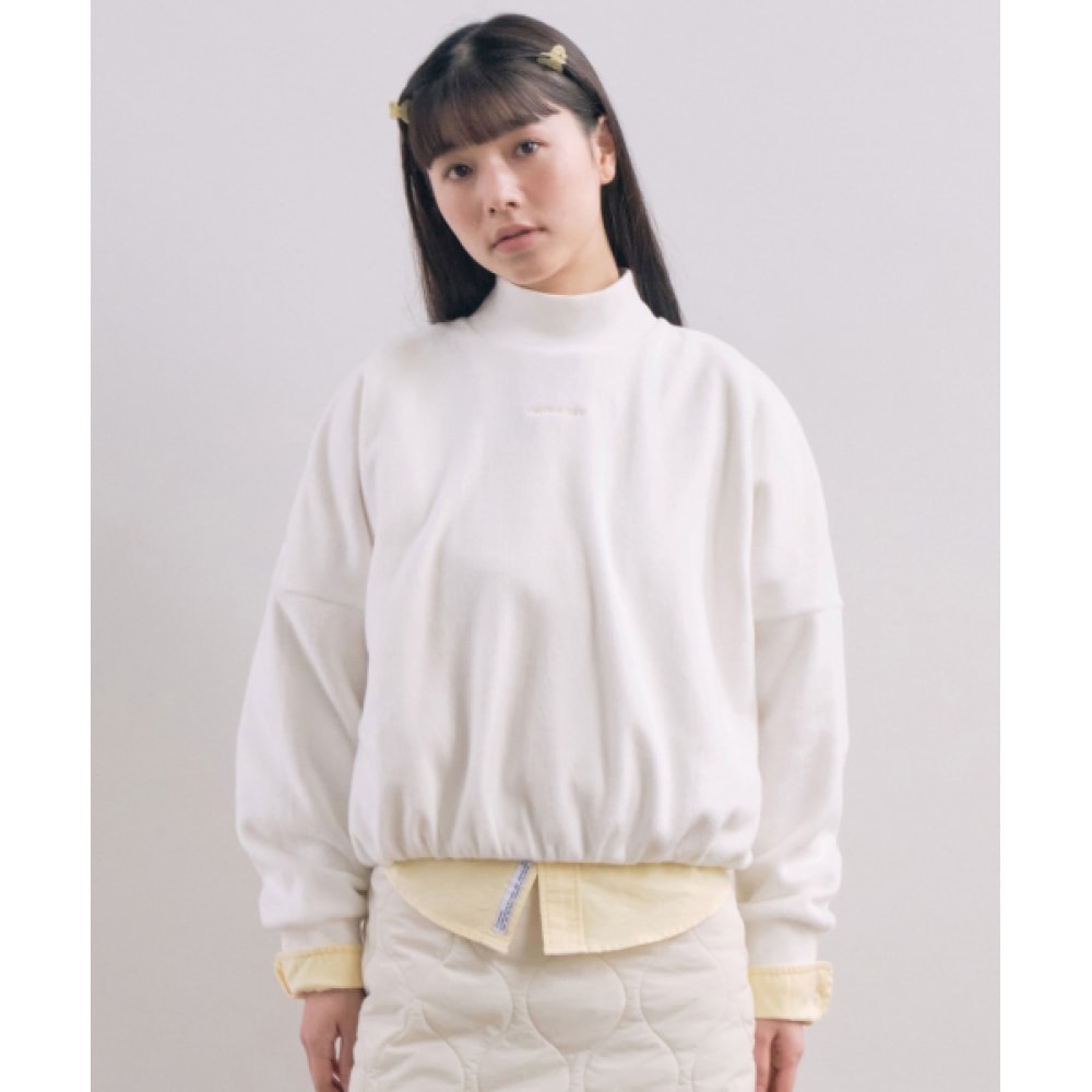 COVERNAT 女性女性タートルネックスウェットシャツアイボリー