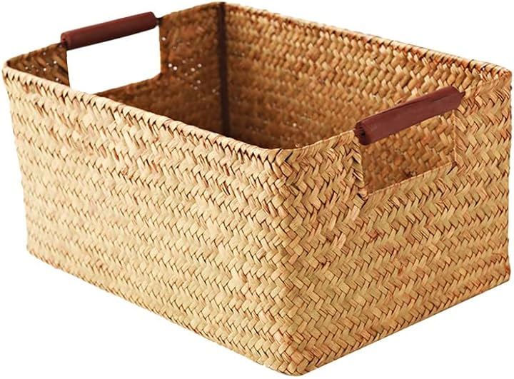 籐のかご 収納バスケット 衣類バスケット 手織り 雑貨収納 おもちゃ収納(S)