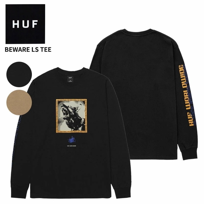 ハフ Tシャツ HUF BEWARE LS TEE 長袖Tシャツ ロングスリーブTシャツ ロンT トップス カットソー メンズ ts02184